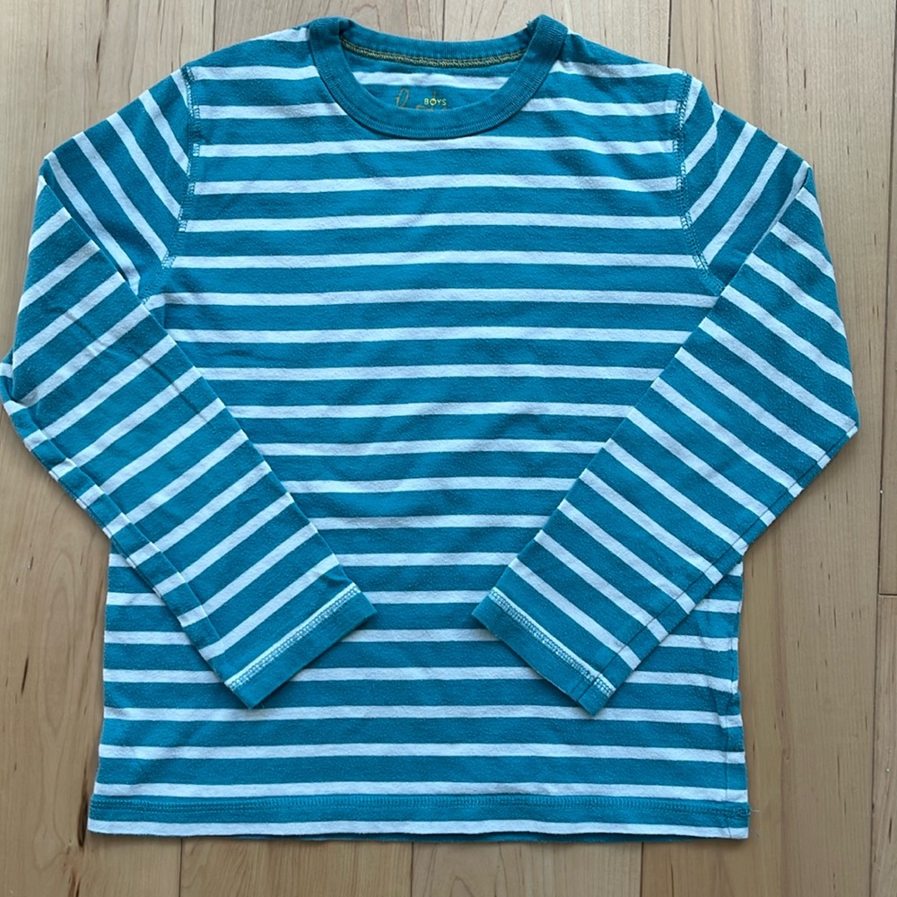 Mini Boden Boys Ling Sleeve Striped Tee